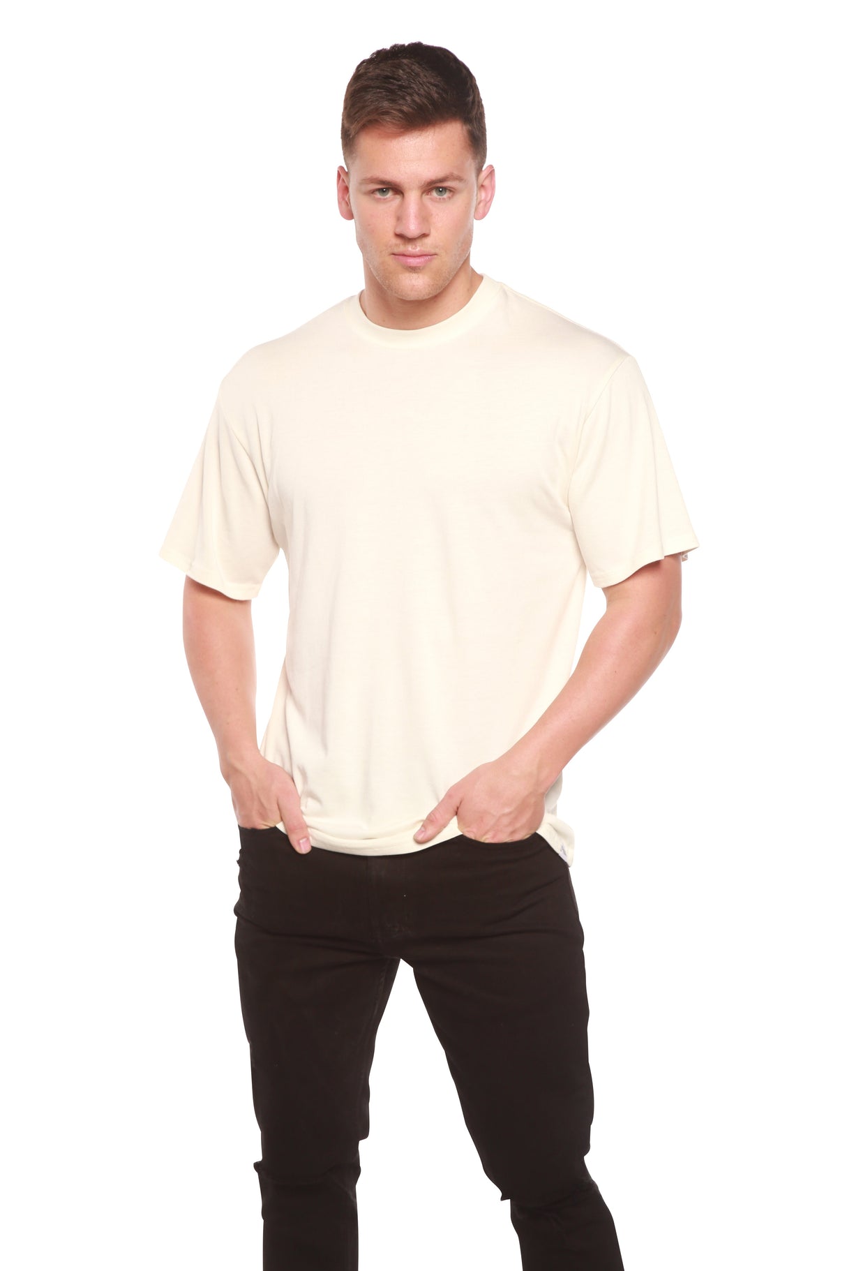 Custom Printed Men's Bamboo Viscose/Organic Cotton Short Sleeve T-Shirt