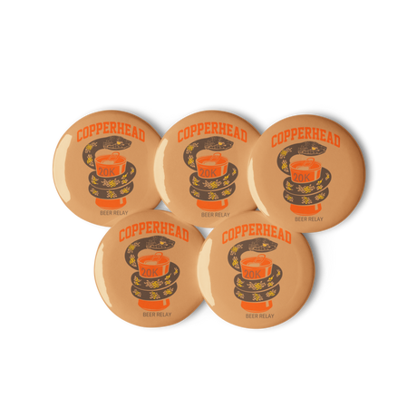 Copperhead Beer Relay Bib Button Pins - Set of 5