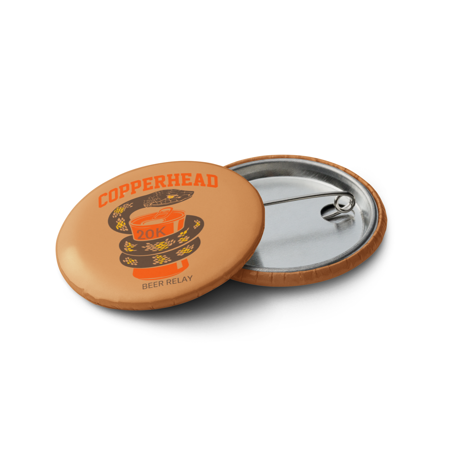 Copperhead Beer Relay Bib Button Pins - Set of 5