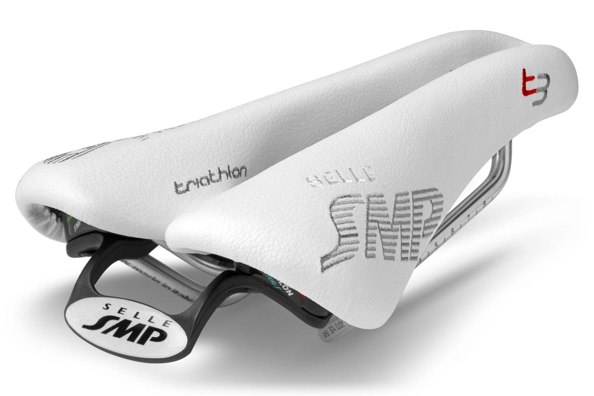 Selle SMP T3 Triathlon Saddle with Steel Rails (White)
