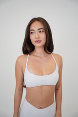 My Time Is Divine Lime White Cross-Back Butter Soft Bra