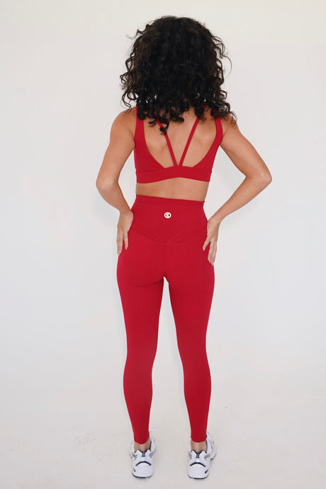 I am Beautifully Radiant Quick Dry Red Yoga Legging