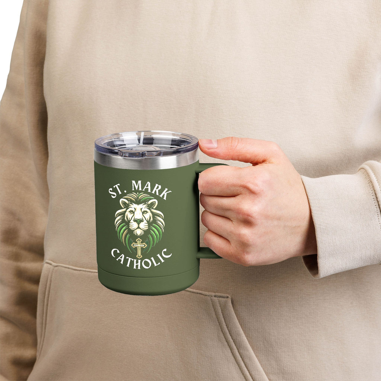 St. Mark Catholic Coffee Mug Tumbler, 15 oz