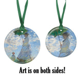 Monet Woman with Parasol Porcelain Keepsake Ornament – Flat Ceramic, Gift-Ready