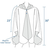 Black & William Morris Strawberry Thief Reversible Rain Cape Poncho – Hooded Womens Wrap