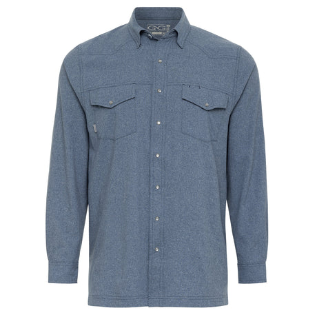 Deep Water Pearl Snap Shirt | Long Sleeve
