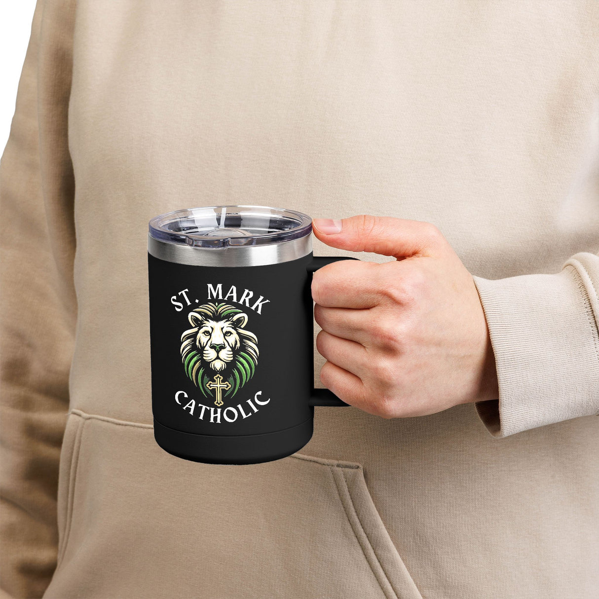 St. Mark Catholic Coffee Mug Tumbler, 15 oz
