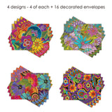 Laurel Burch Florals - Boxed Blank Note Cards – Set of 16 in a Keepsake Gift Box