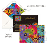 Laurel Burch Florals - Boxed Blank Note Cards – Set of 16 in a Keepsake Gift Box