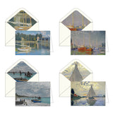 Monet Boats - Boxed Blank Note Cards – Set of 16 in a Keepsake Gift Box