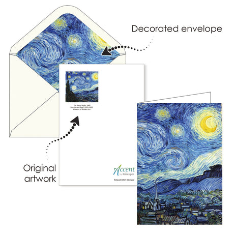 van Gogh At Night - Boxed Blank Note Cards – Set of 16 in a Keepsake Gift Box