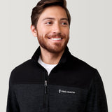 Men's Sueded Spacedye 1/2 Zip Colorblock Mock Neck Shirt