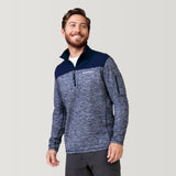 Men's Sueded Spacedye 1/2 Zip Colorblock Mock Neck Shirt