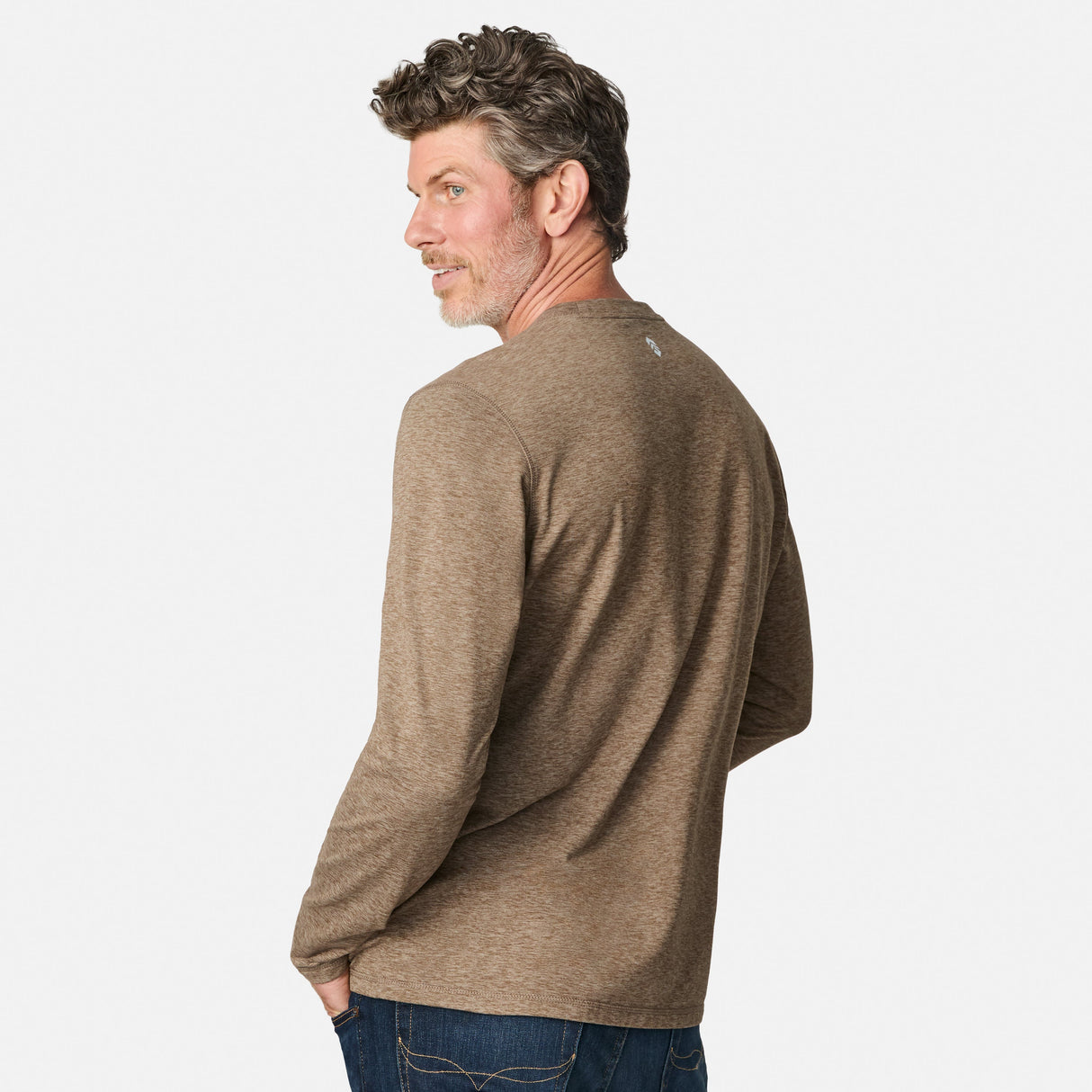 Men's FreeCycle® Sueded Spacedye Long Sleeve Crew Neck