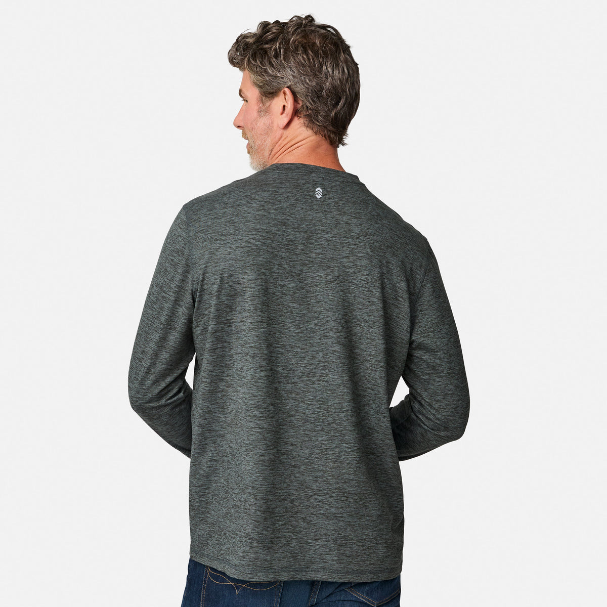 Men's FreeCycle® Sueded Spacedye Long Sleeve Crew Neck