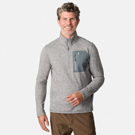 Men's Sueded Spacedye Quarter Zip Long Sleeve Shirt