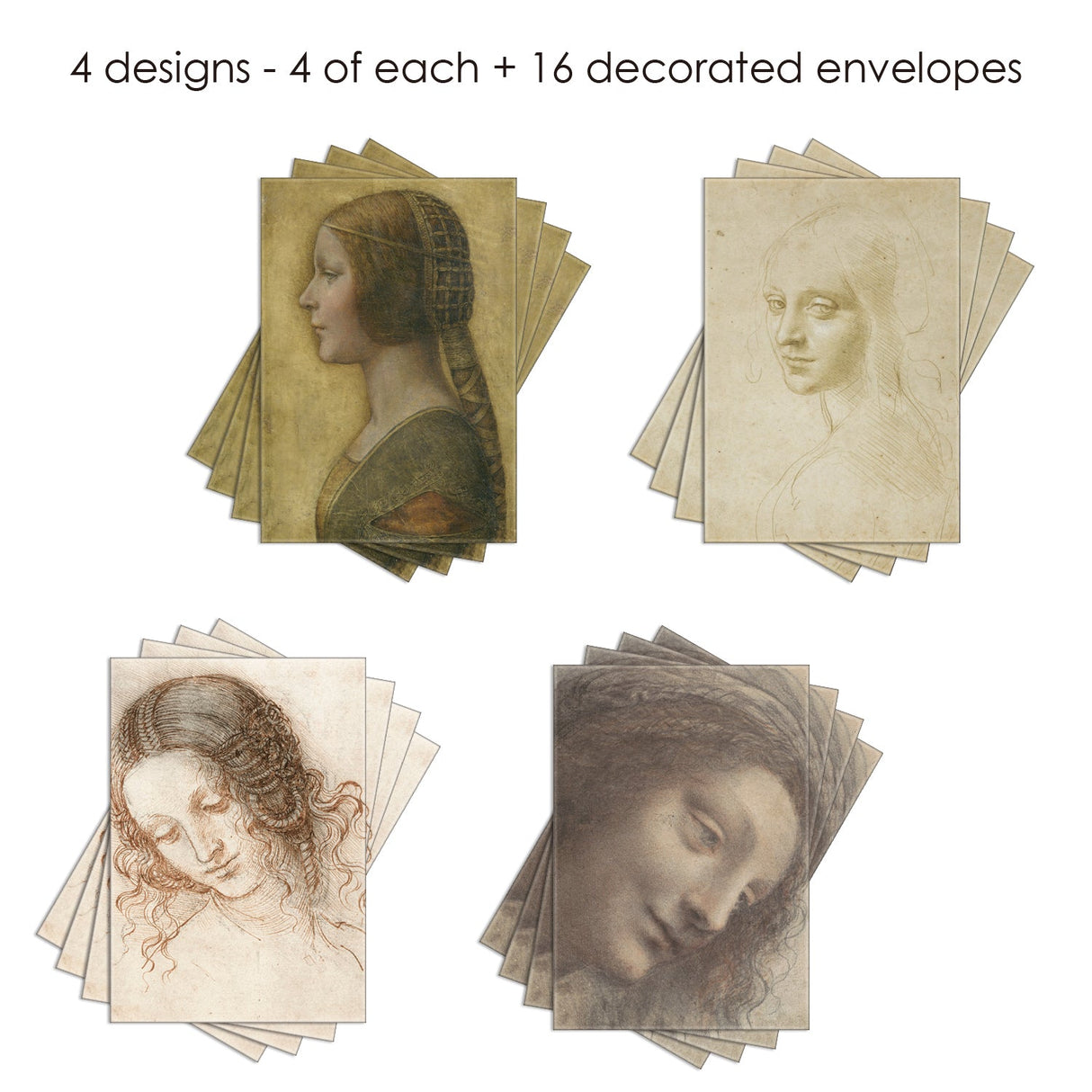 Women of da Vinci - Boxed Blank Note Cards – Set of 16 in a Keepsake Gift Box