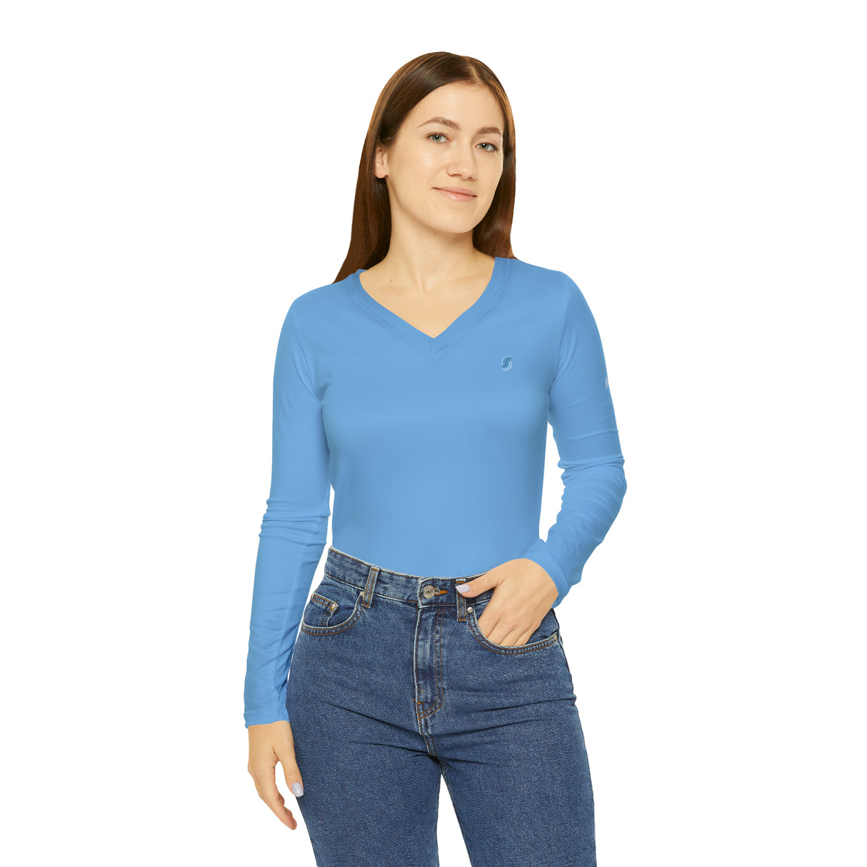 Ladies' Long Sleeve V-neck Tee