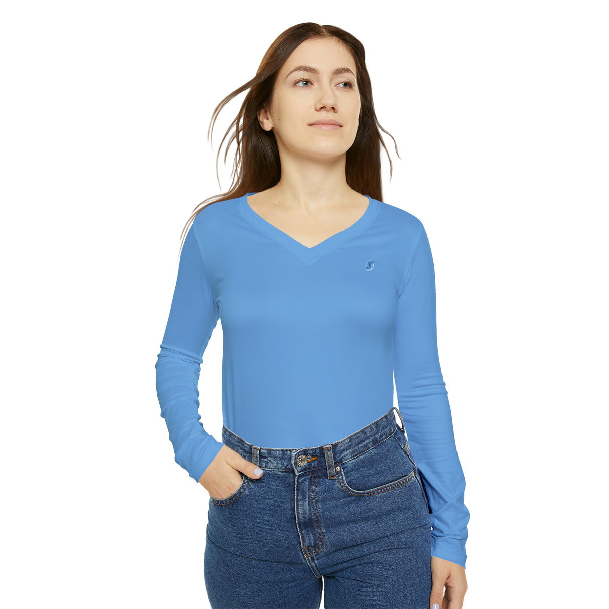 Ladies' Long Sleeve V-neck Tee