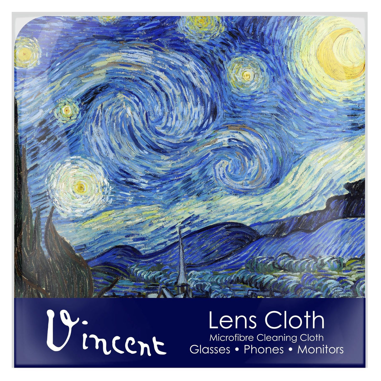 van Gogh Starry Night Microfiber Lens Cleaning Cloth – Soft, Non-Abrasive, Art-Inspired