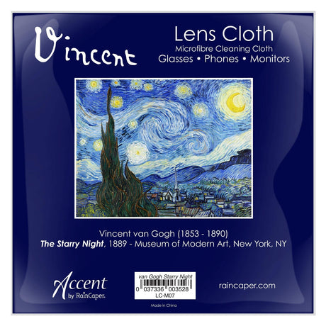 van Gogh Starry Night Microfiber Lens Cleaning Cloth – Soft, Non-Abrasive, Art-Inspired