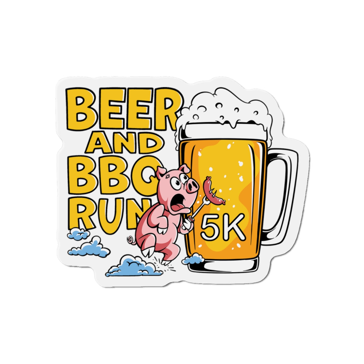Beer and BBQ 5K Run Magnets