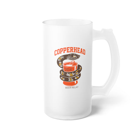 Copperhead Beer Relay Frosted Glass Beer Mug - 16 oz