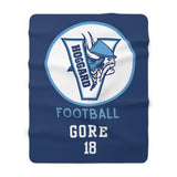 Hoggard Vikings Football Sherpa Blanket — Custom Name + Team Number