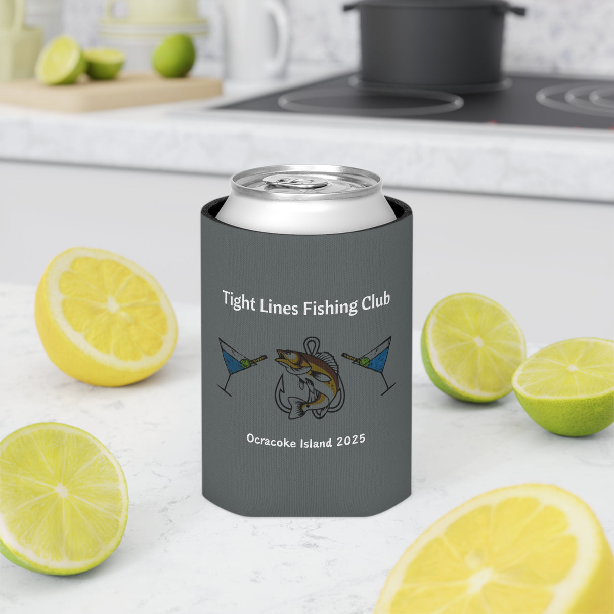 Tight Lines Fishing Club Can Cooler