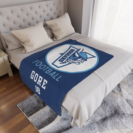 Hoggard Vikings Football Minky Blanket — Custom Name + Team Number