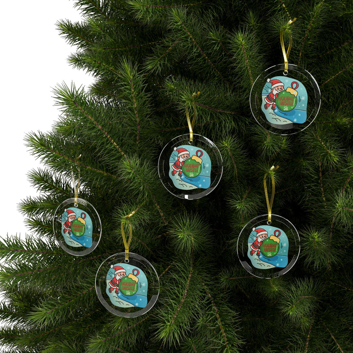 Holiday Hustle 5K Glass Ornament