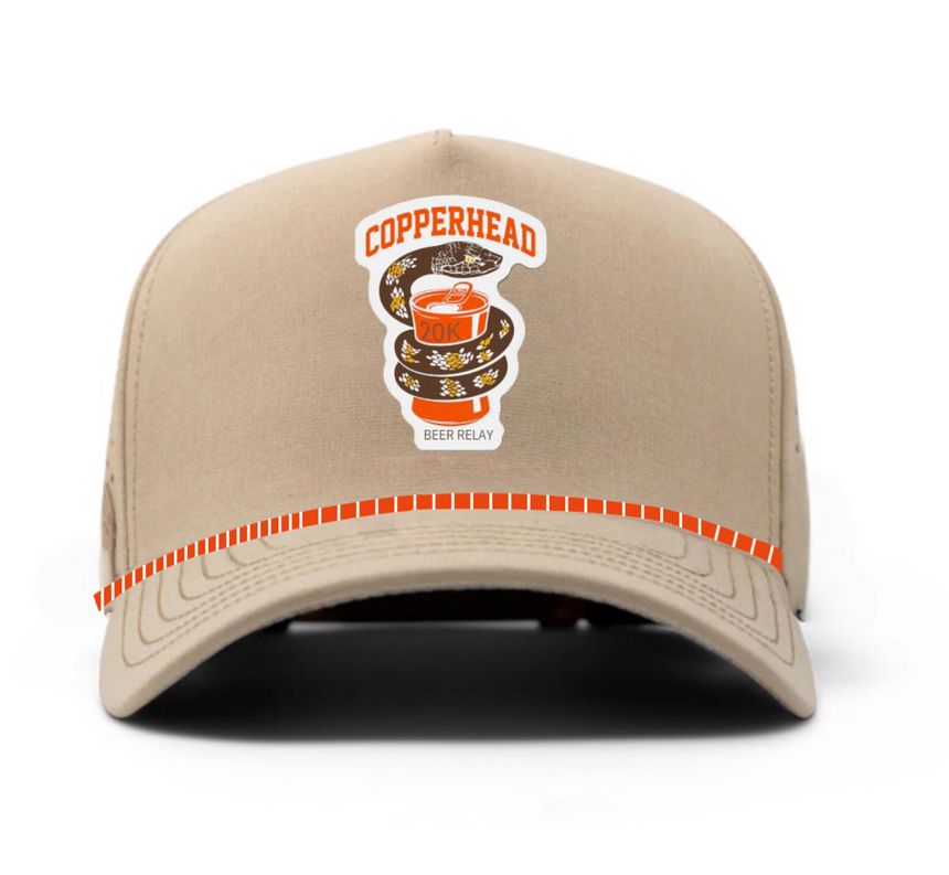 Copperhead Beer Relay Ripstop Rope Hat with PVC Rubber Patch