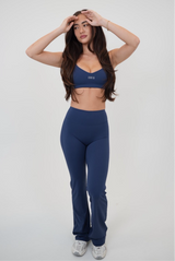 I Live in Luxury Navy Blue Flare Pant