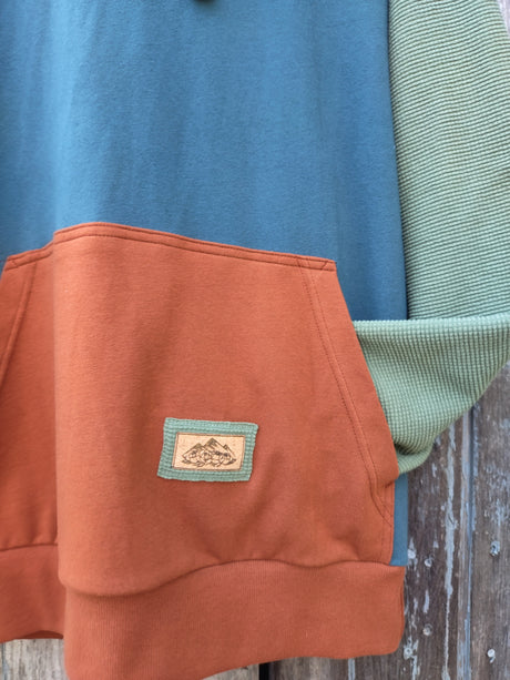 Men's Rust Teal Green Hoodie