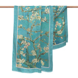 van Gogh Almond Blossom Silk Blend Shawl – Lightweight Dressy Wrap for Women