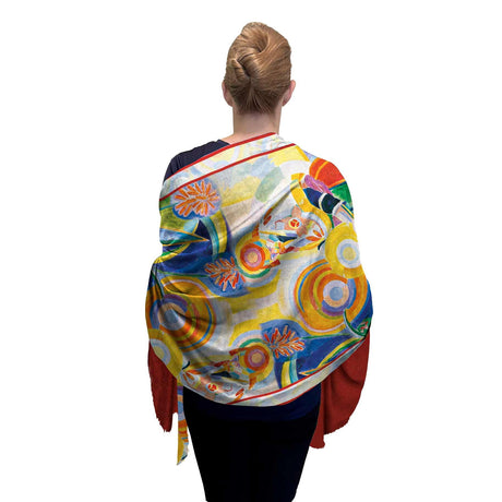 Delaunay Portuguese Woman Silk Blend Shawl – Lightweight Dressy Wrap for Women