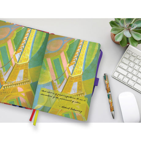 Delaunay Eiffel Tower - Dot Grid Journal – Hardcover, Pockets, Ribbon Bookmarks
