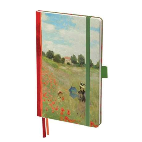 Monet Poppy Field - Dot Grid Journal – Hardcover, Pockets, Ribbon Bookmarks