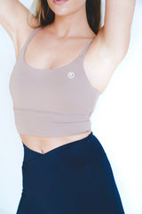 I Am Confident Brown Cropped Tank