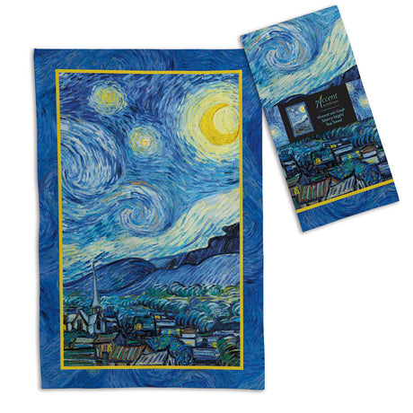 van Gogh Starry Night Cotton Tea Towel – Flat Weave, Absorbent