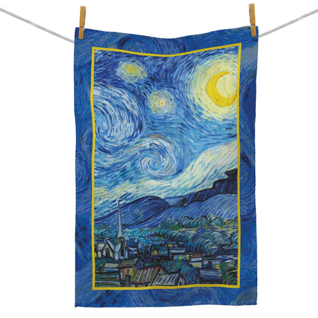 van Gogh Starry Night Cotton Tea Towel – Flat Weave, Absorbent
