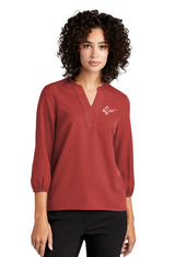 Ladies' Stretch Crepe 3/4-Sleeve Blouse