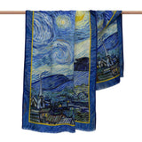 van Gogh Starry Night  Silk Blend Shawl – Lightweight & Elegant Evening Wrap