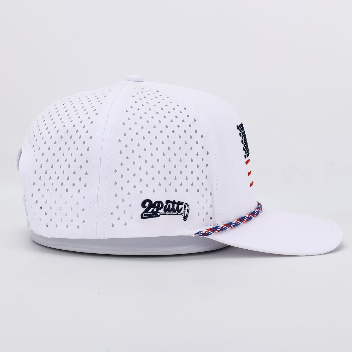 American Flag Rope Flat Bill Hat