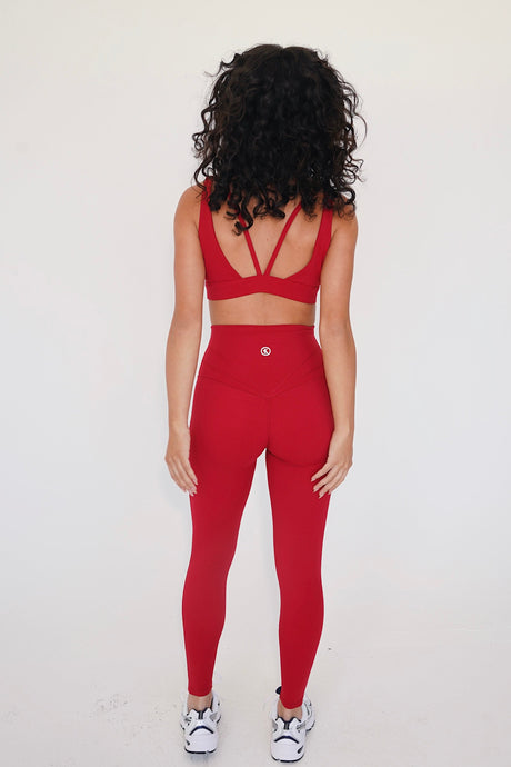 I am Beautifully Radiant Quick Dry Red Yoga Legging