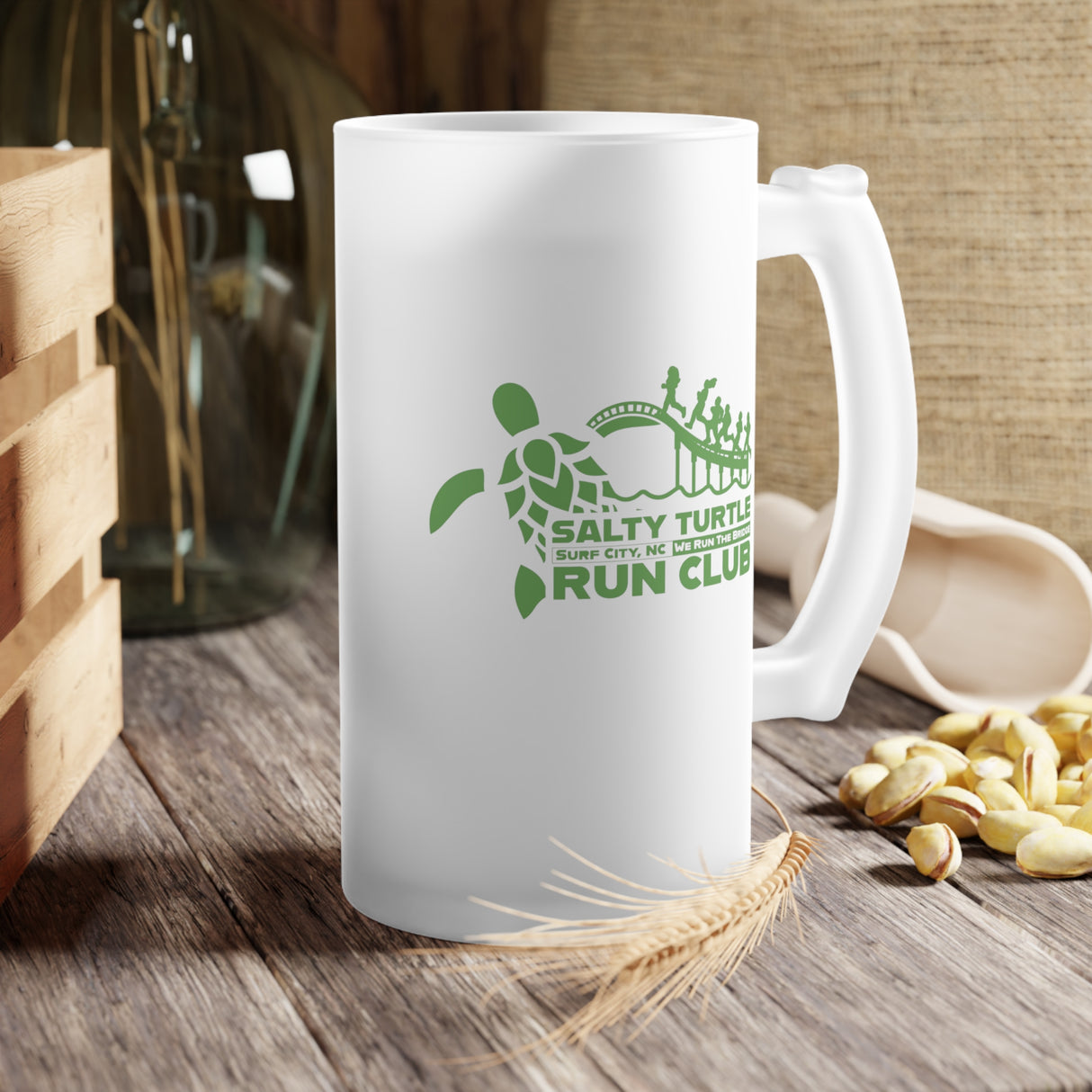 Frosted Glass Beer Mug - 16 oz