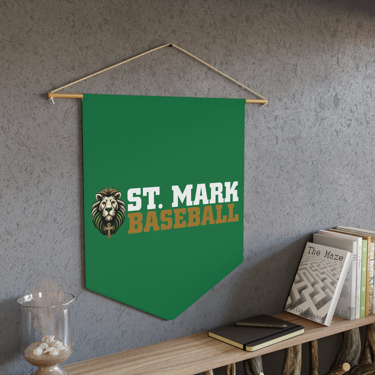 St. Mark Catholic Baseball Pennant Banner