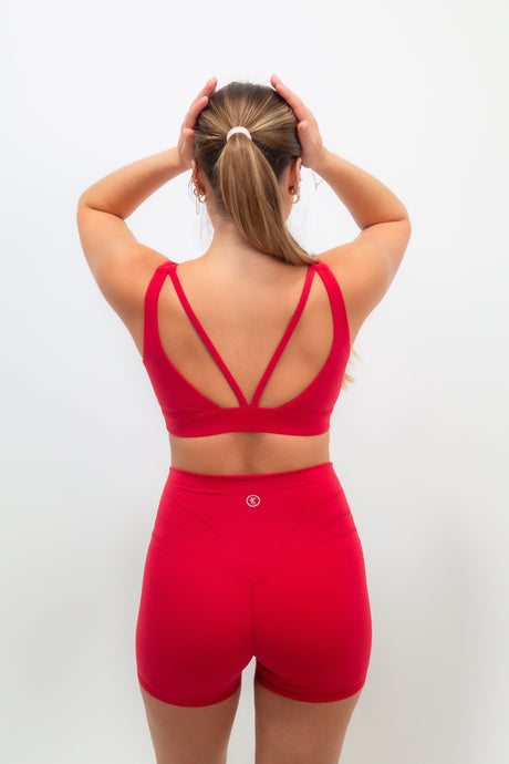 I Am Beautifully Radiant Quick-Dry Butter Red Shorts