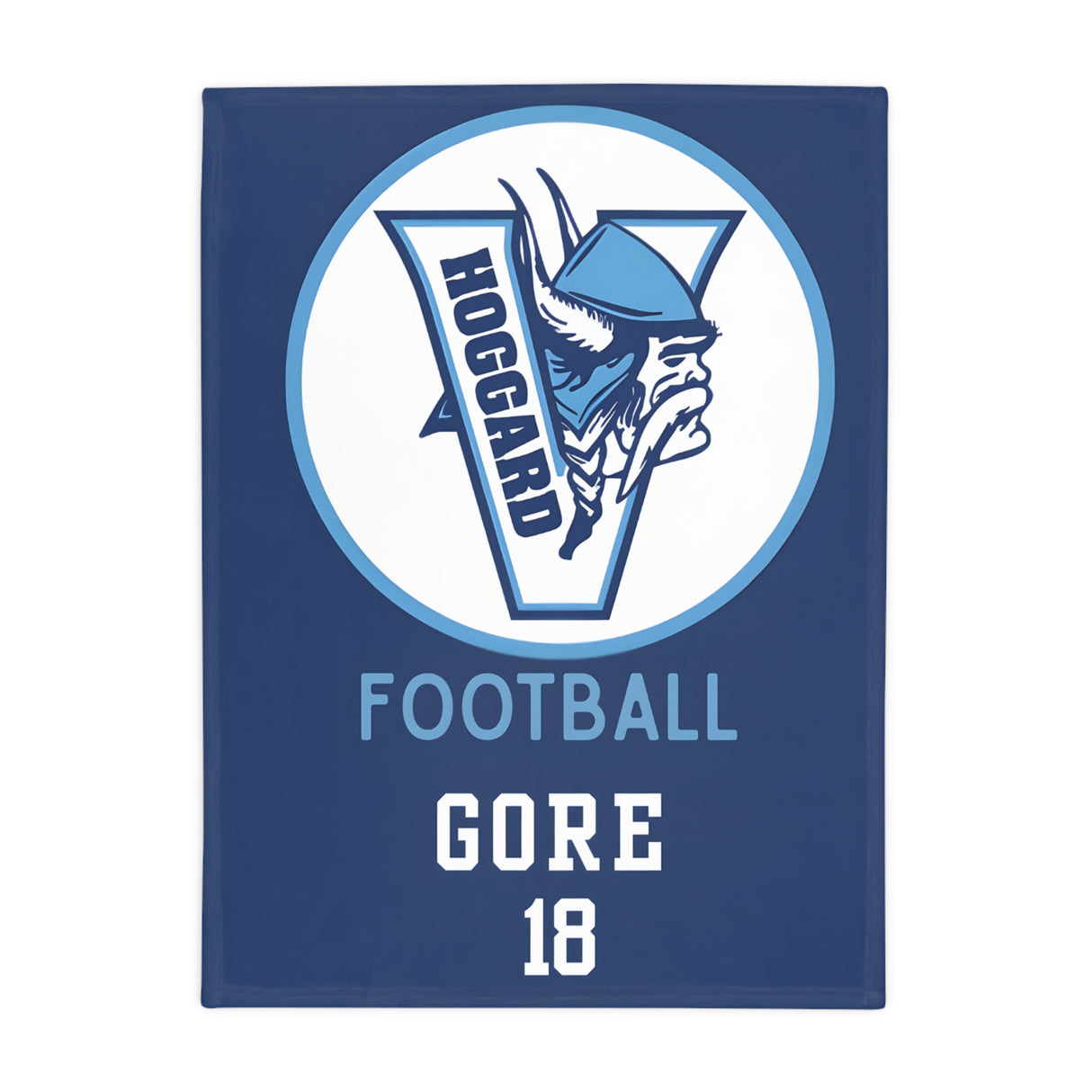Hoggard Vikings Football Plush Fleece Blanket — Custom Name + Team Number