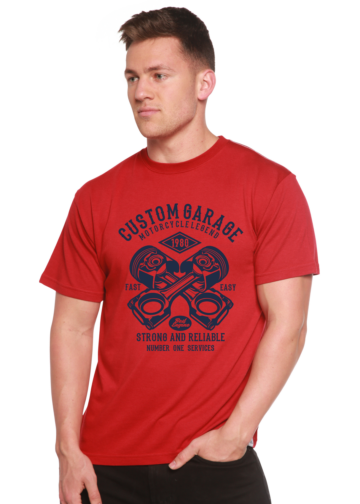 Custom Garage Men's Bamboo Viscose/Organic Cotton Short Sleeve Graphic T-Shirt